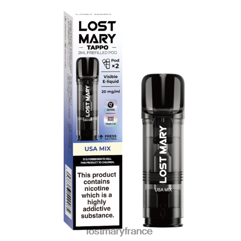 LOST MARY Flavors - dosettes préremplies Lost Mary Tappo - 20 mg - 2pk mélange des États-Unis NH228Z184