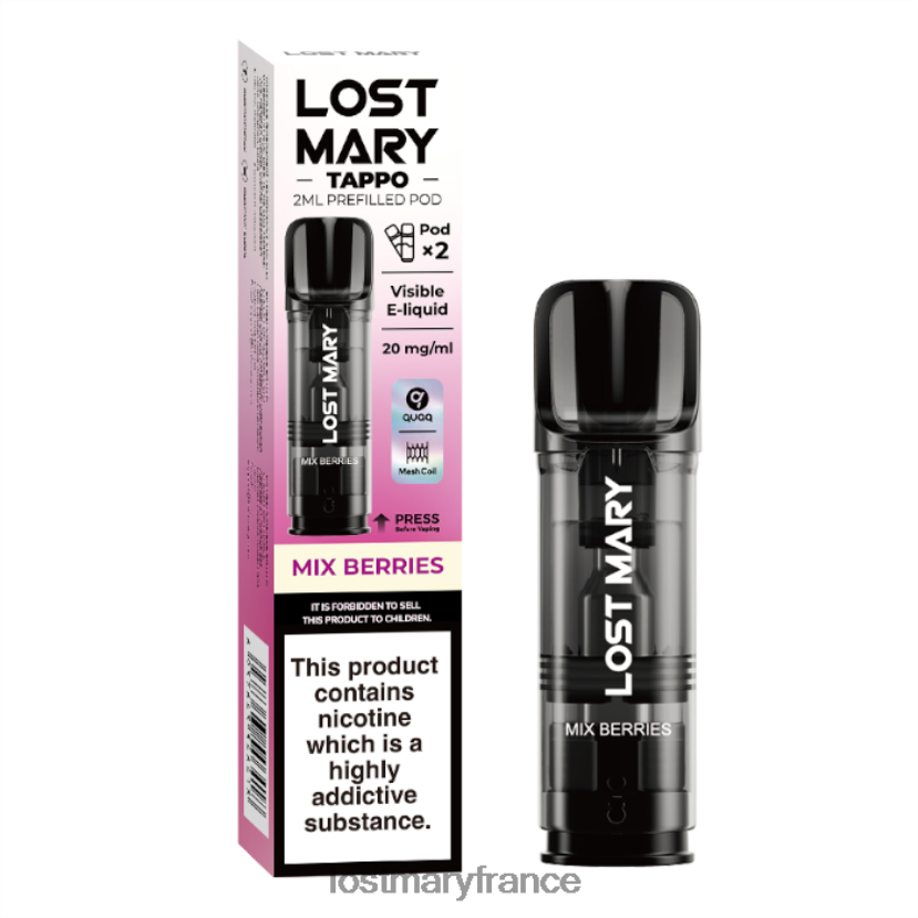 LOST MARY France - dosettes préremplies Lost Mary Tappo - 20 mg - 2pk mélanger les baies NH228Z183
