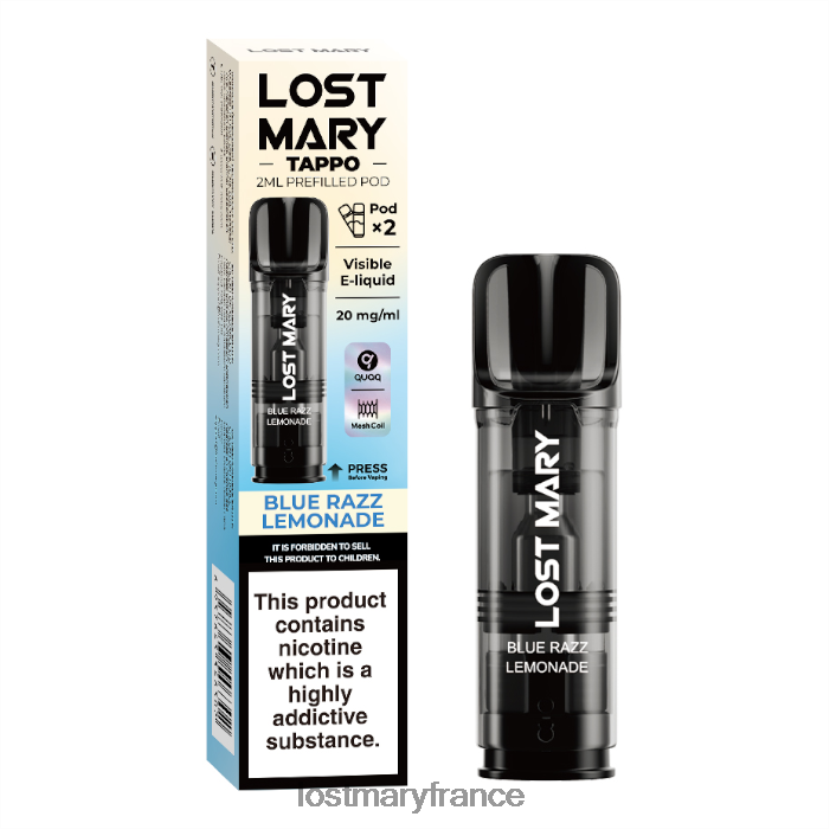 LOST MARY Paris - dosettes préremplies Lost Mary Tappo - 20 mg - 2pk limonade bleue NH228Z181