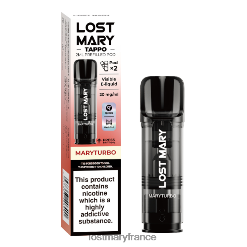 LOST MARY Vape Flavors - dosettes préremplies Lost Mary Tappo - 20 mg - 2pk maryturbo NH228Z185
