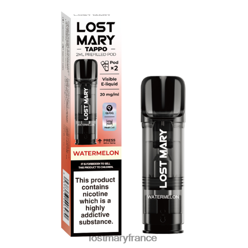 LOST MARY Vape France - dosettes préremplies Lost Mary Tappo - 20 mg - 2pk pastèque NH228Z177