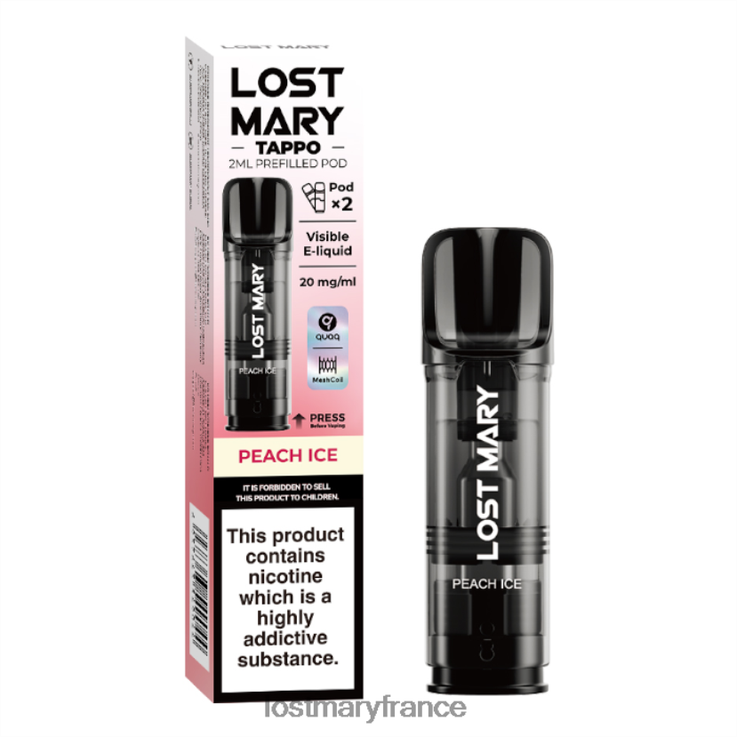 LOST MARY Vape Online - dosettes préremplies Lost Mary Tappo - 20 mg - 2pk glace à la pêche NH228Z180