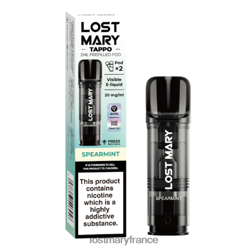 LOST MARY Vape Paris - dosettes préremplies Lost Mary Tappo - 20 mg - 2pk menthe verte NH228Z176