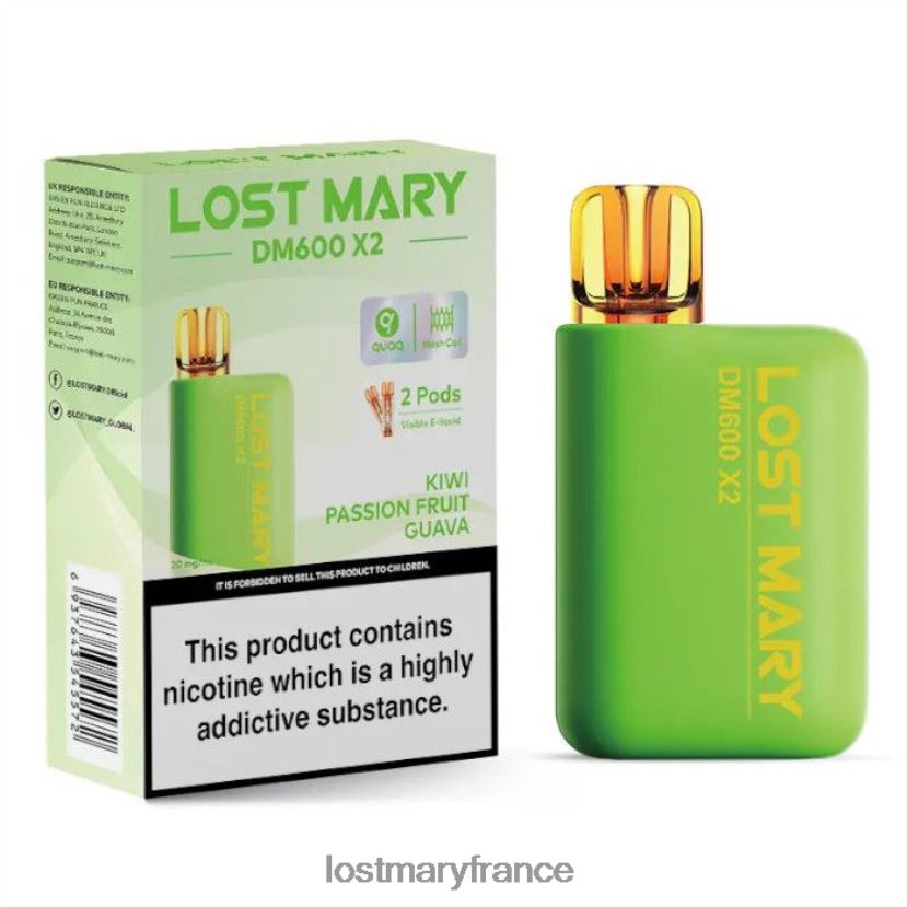 LOST MARY France - perdu mary dm600 x2 vape jetable kiwi fruit de la passion goyave NH228Z193