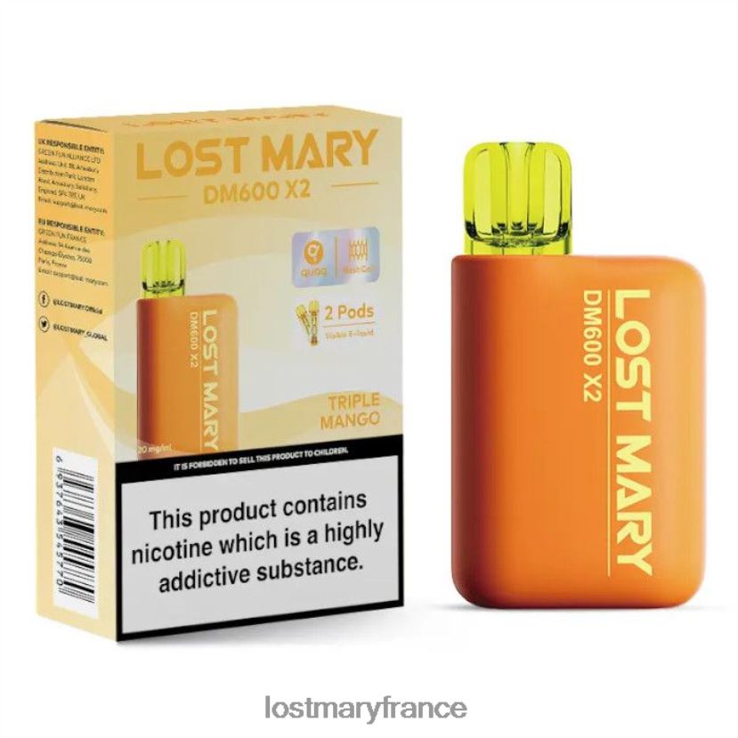 LOST MARY Online Store - perdu mary dm600 x2 vape jetable triple mangue NH228Z199