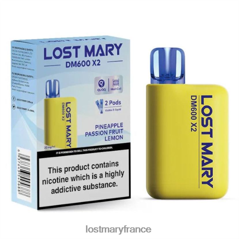 LOST MARY Vape France - perdu mary dm600 x2 vape jetable ananas fruit de la passion citron NH228Z197