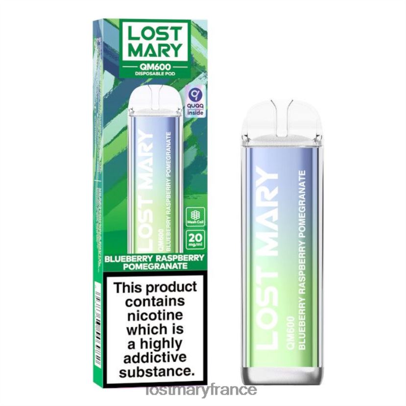 LOST MARY Online Store - Vape jetable perdue Mary QM600 myrtille framboise grenade NH228Z159